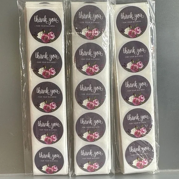 300 1 Inch Floral Thank You Stickers for Business - Picture 4 of 4